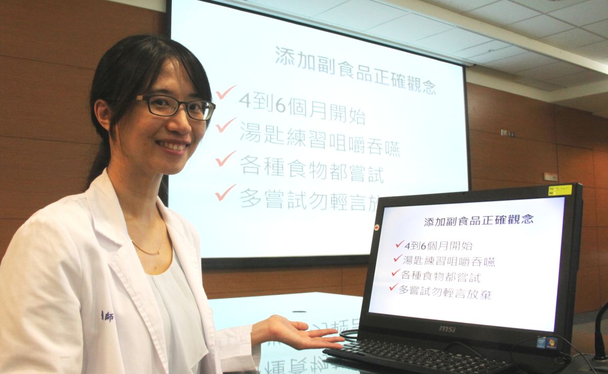 ▲成大醫院小兒部新生兒科陳妍如醫師提醒媽媽，不要讓大人的飲食習慣影響孩子，要壤寶寶甚麼都吃（圖／記者林怡孜攝，2019,07,31）