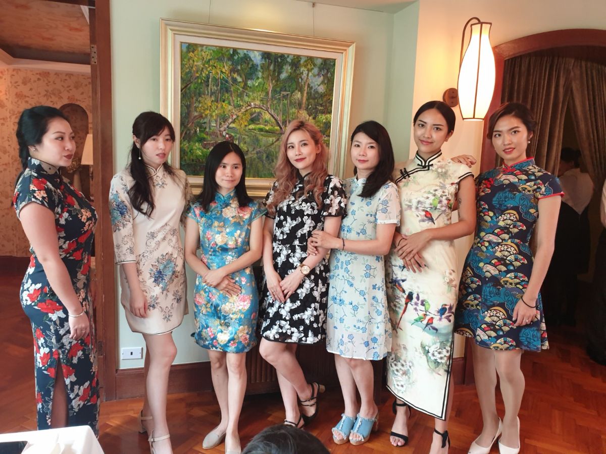 ▲台中市中山招待所舉辦旗袍趴午茶宴，來自各地網紅及旗袍控會聚一堂。（圖／金武鳳攝，2019.7.31)