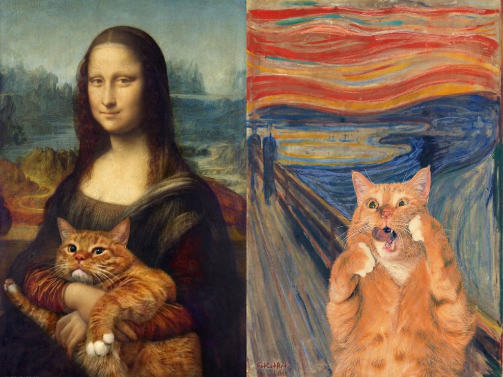 橘貓亂入世界名畫成為超吸睛焦點（圖／IG@fatcatart）