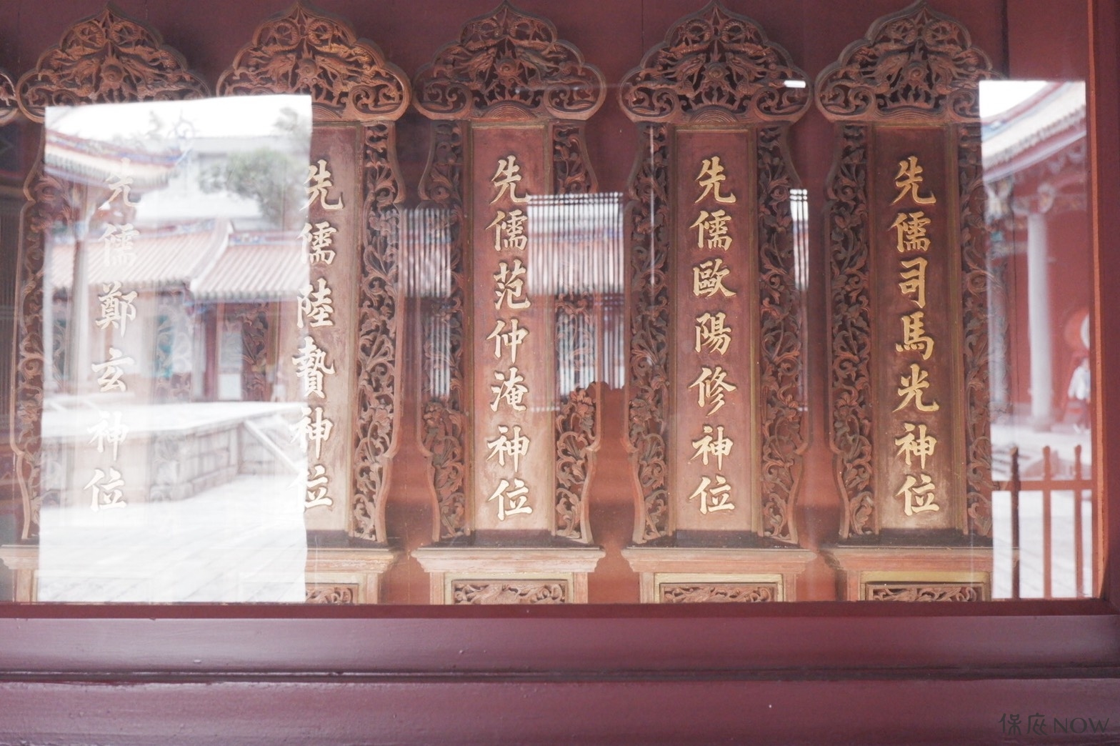 牌位示意圖，圖為台北孔廟祭祀之神位。（圖／記者連宜方攝）