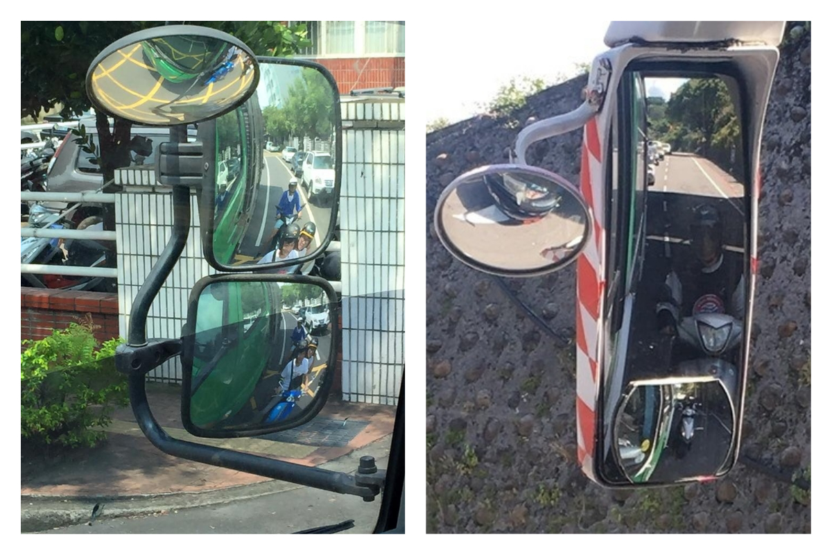 ▲機車騎士貪圖一時的涼快而不顧自身安全，危險貼大車遮陽，遊覽車司機開車外廣播一句話勸退。（圖／翻攝自爆廢公社）