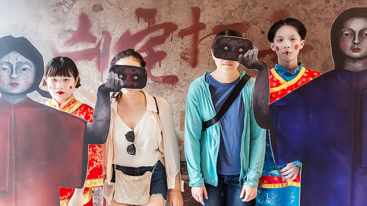 ▲樂園、電影業者挑戰民眾的驚嚇指數，選在鬼月推出AR、VR科技互動體驗。（圖／高市電影館提供）