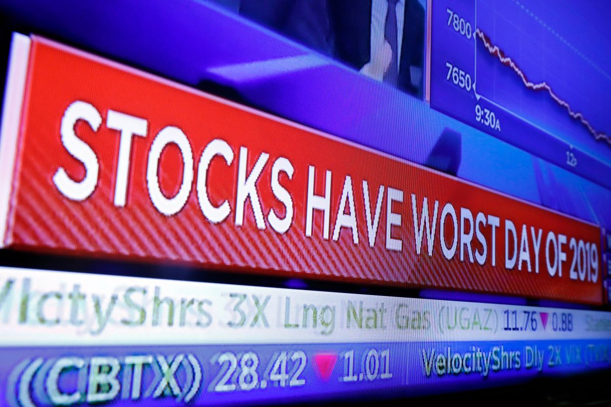 ▲中美貿易戰激化，悲觀情緒瀰漫全球股市。（圖／美聯社／達志影像）