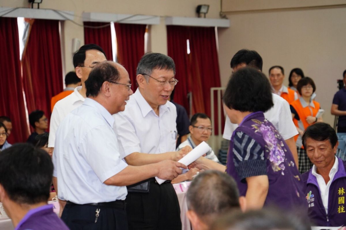 ▲台北市長柯文哲參與士林區里長座談會。（圖／丁上程攝, 2019.8.7）