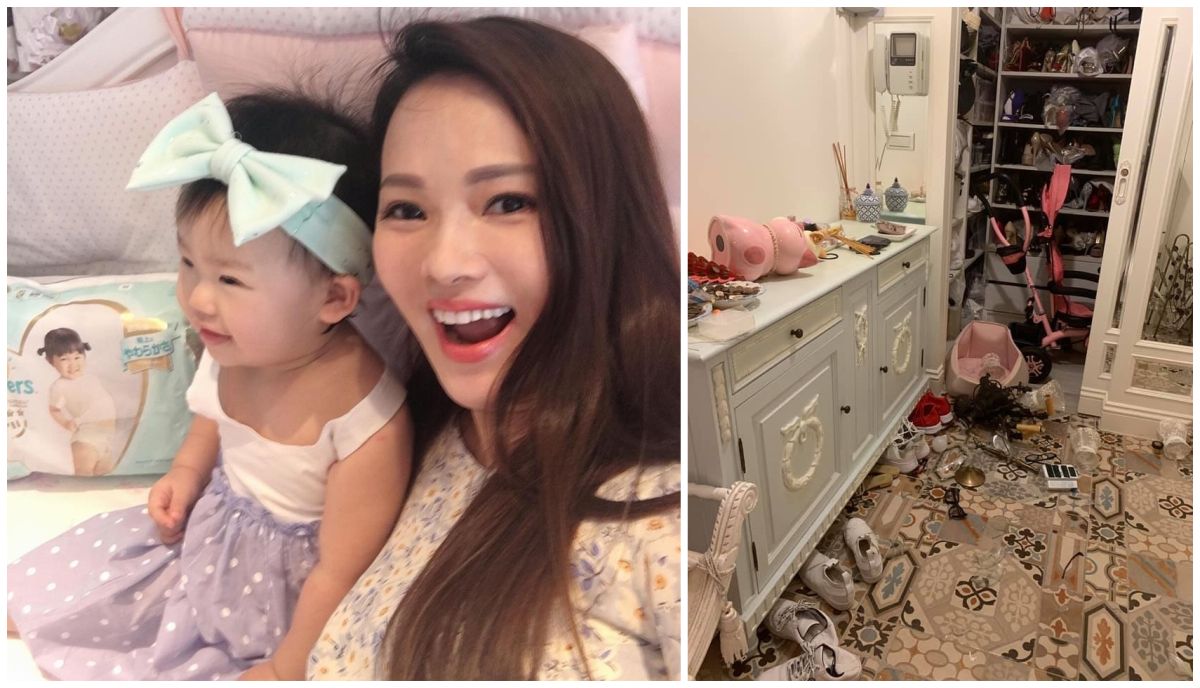 ▲伊能靜曝光家中地震後的慘況。（圖／翻攝臉書）