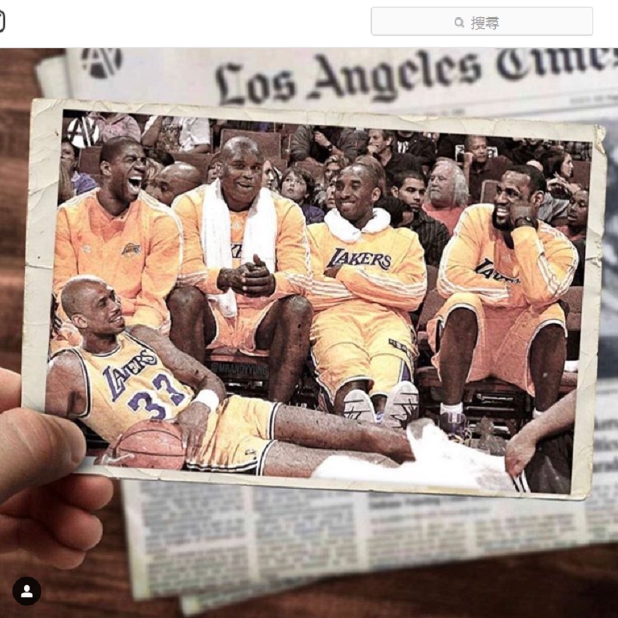 ▲網路流傳湖人史上最強陣容合成照。（圖／取自LeBron James Instagram）
