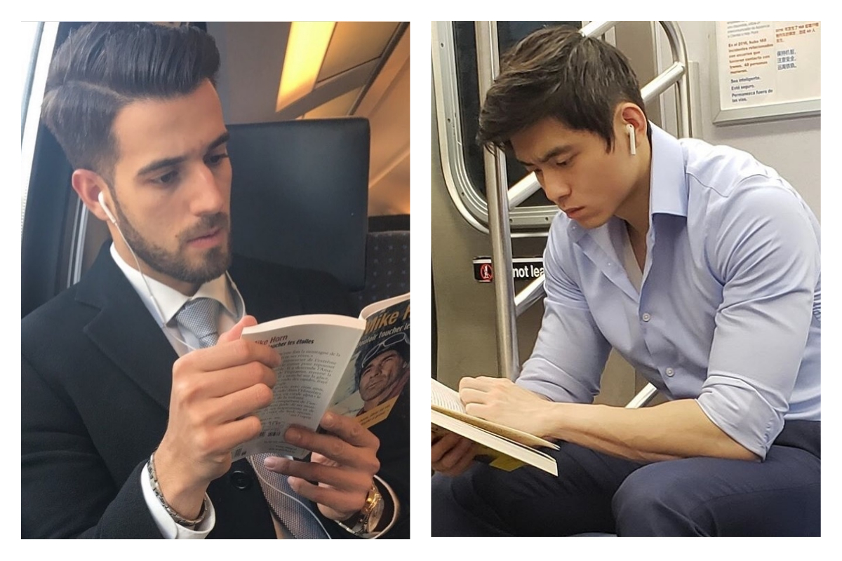 ▲女孩愛看帥哥就像男人愛看正妹一樣，視覺給人的第一個衝擊總是最讓人印象深刻的。（圖／翻攝自《 hotdudesreading 》IG ）