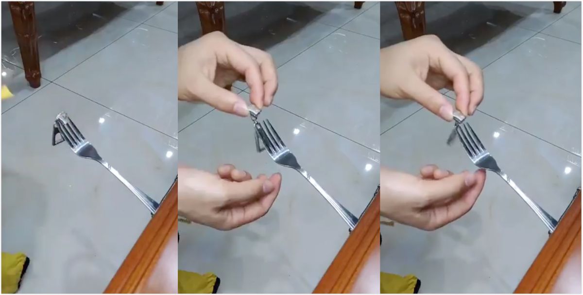 ▲有網友在 Twitter 分享修復故障拉鍊的妙招，工具僅需準備一支叉子，短短 12 秒的影片立刻在網路上爆紅。（圖／翻攝自 Twitter ）