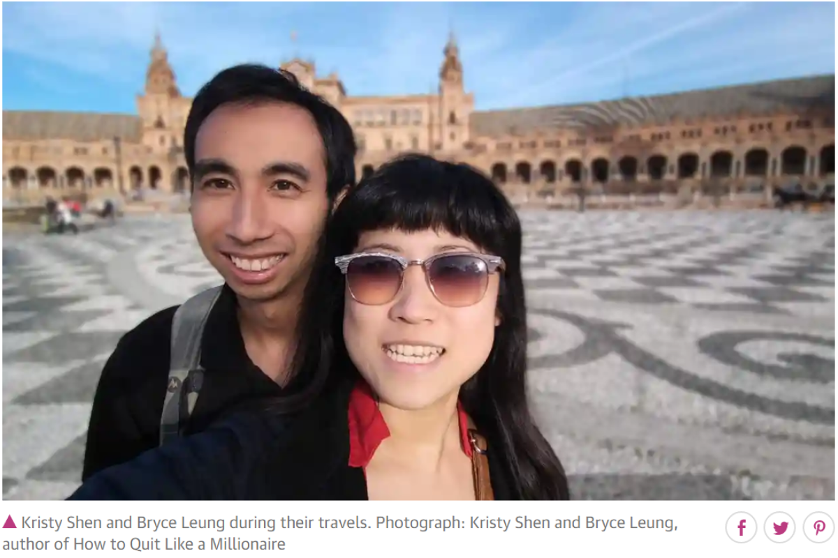 ▲加拿大一對夫婦在 31 歲左右就理財致富，存到 2,400 萬元，退休出發環遊世界。（圖／翻攝自衛報）