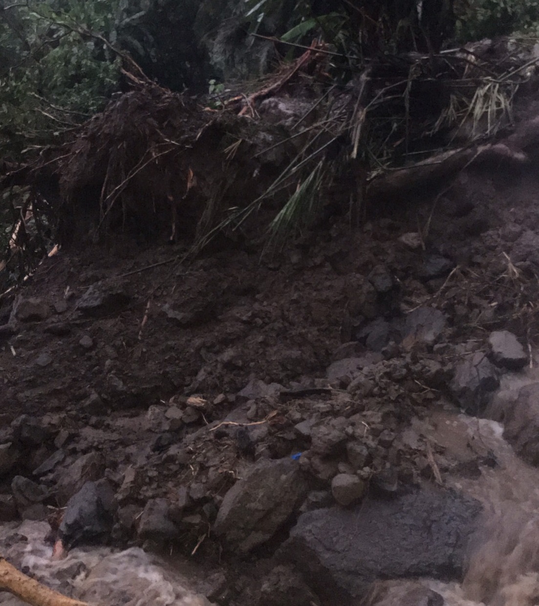 ▲受豪雨及地震影響，阿里山森林鐵路樟腦寮段土石、軌道橫移，列車將停駛4天。（圖／林鐵處提供）