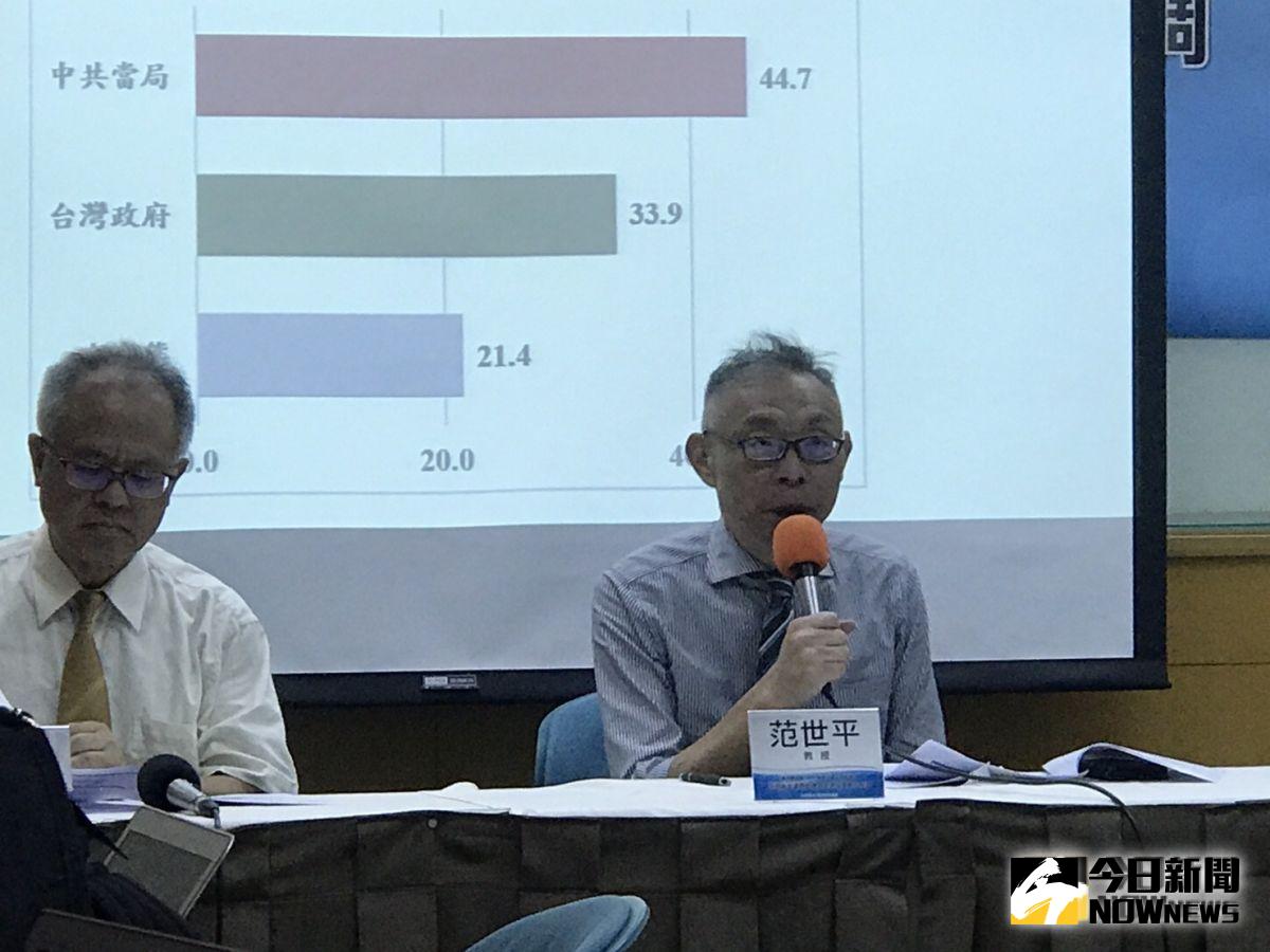 兩岸政策協會今(16)日公布「近期兩岸議題與2020總統大選投票意向」系列民意調查結果。蔡韓郭三腳督下，蔡英文領先韓柯超過一成。（圖／記者林人芳攝，2019,08,16)