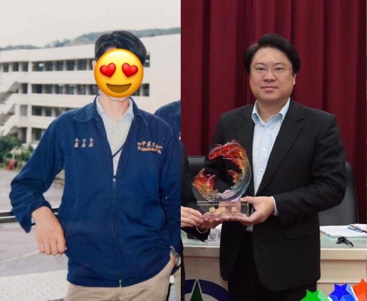 ▲臉書上驚現了基隆市長林右昌年輕時的照片，引來大量網友紛紛議論。（圖／翻攝自《貓與邪佞的手指》）