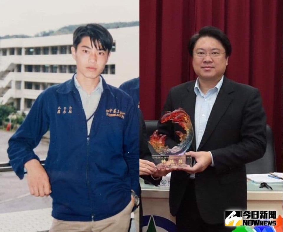 ▲林右昌年輕時留著瀟灑的旁分髮型，俊俏臉蛋搭上精瘦的身形，比起現在的模樣，讓網友高呼「這些年是發生什麼事？」。（圖／翻攝自《貓與邪佞的手指》）