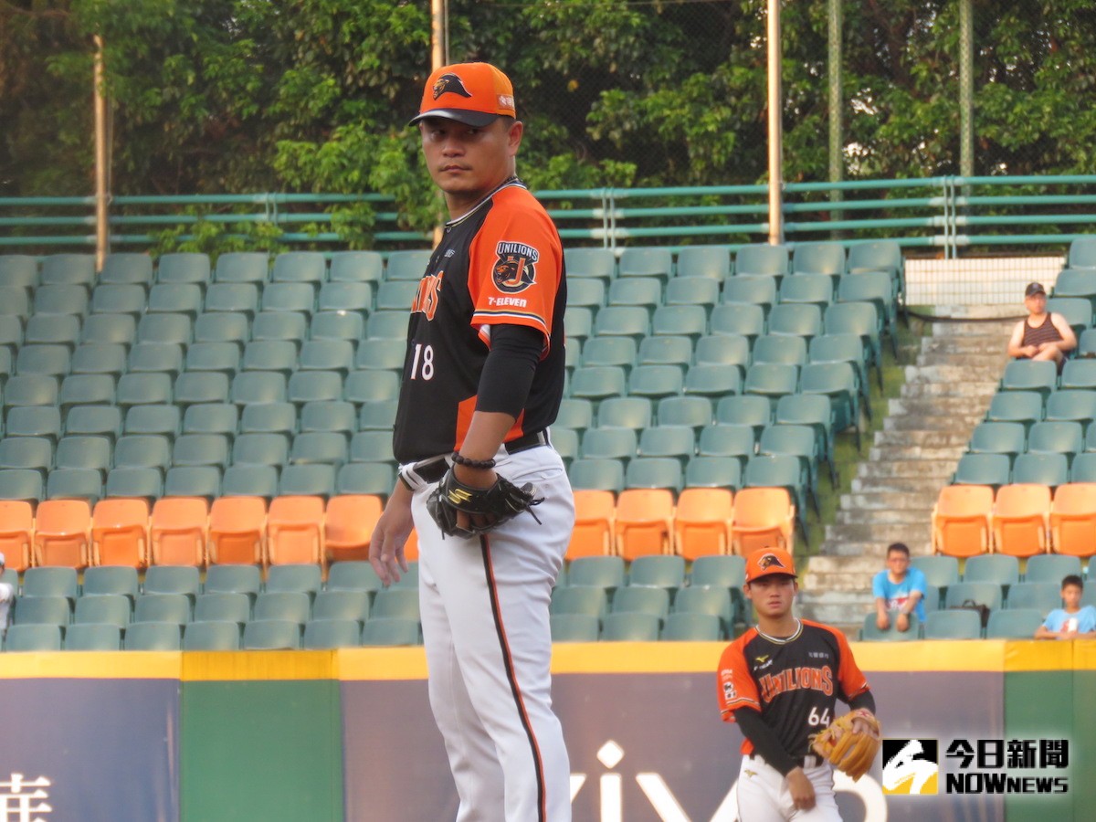 統一獅隊「嘟嘟」潘威倫。（圖／劉祐廷攝）