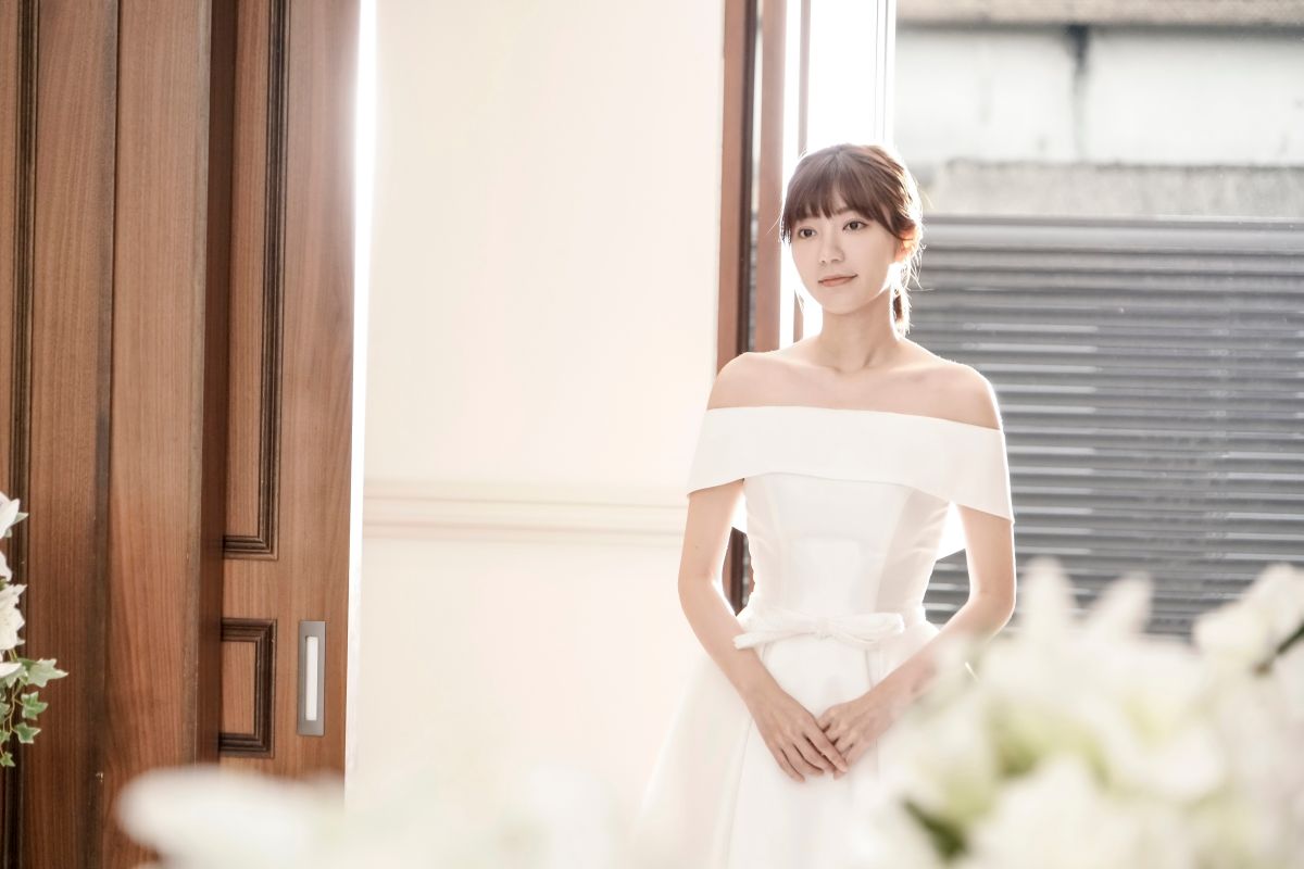 ▲郭雪芙在《我們不能是朋友》大結局中披婚紗。（圖 / 八大提供）