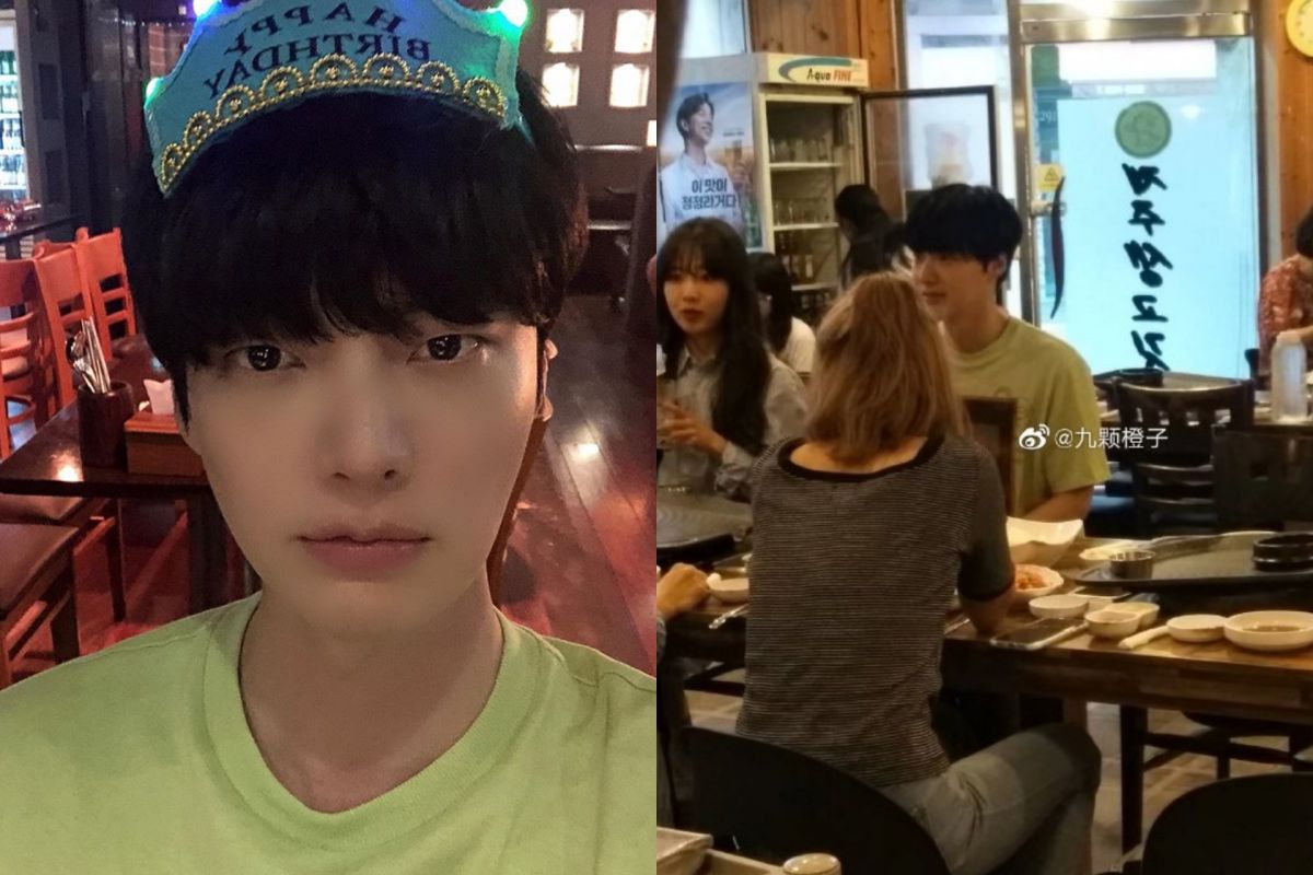 ▲安宰賢生日前一天跟別的女生喝酒。（圖／九顆橙子微博、安宰賢IG）