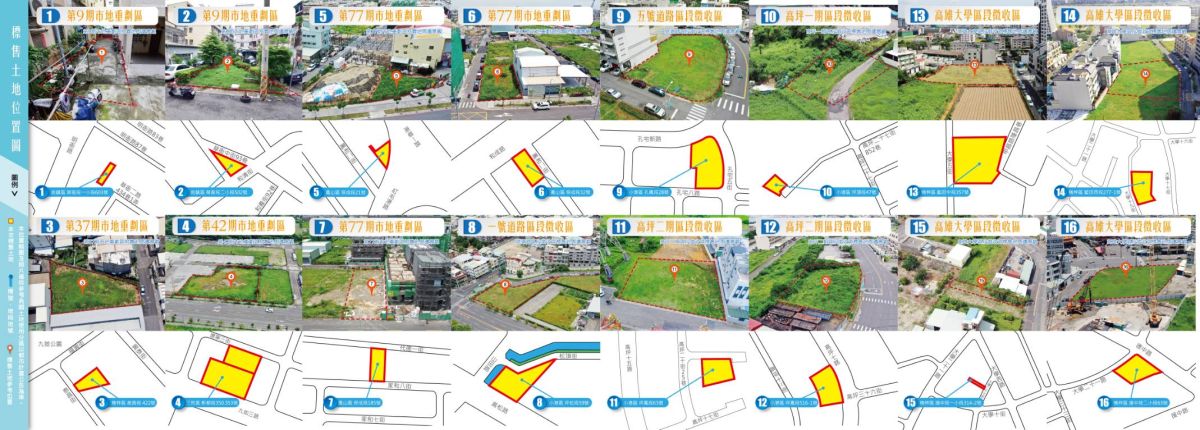 ▲高市地政局第三季開發區土地標售，計十八標十九筆優質建地。（圖／高市地政局提供）