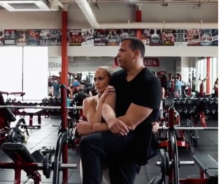 A-Rod與未婚妻Jennifer Lopez一起上健身房。（圖／取自IG)