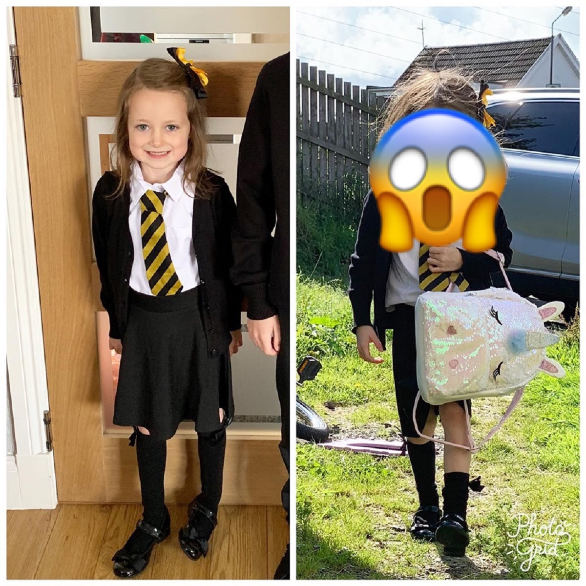 ▲每位身為父母的人，看到自己的孩子長大要去上學，一定都非常擔心，出門前更是會將孩子弄得乾淨整齊，東西檢查再檢查才讓出門。（圖／翻攝自 Barrhead News ）