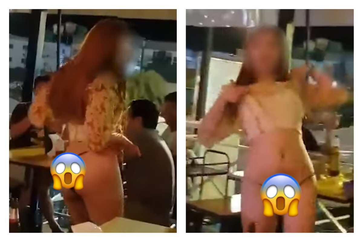 ▲在一般人的印象中，酒促小姐總是穿著清涼，向消費者銷售酒飲，但如果到「暴露」的銷售，可能就有點太過了。（圖／翻攝自影片）
