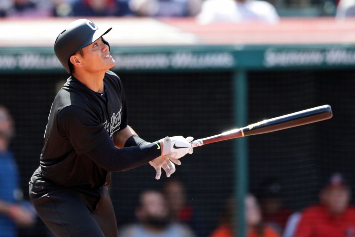 張育成敲出大聯盟首安。（圖／美聯社／達志影像）