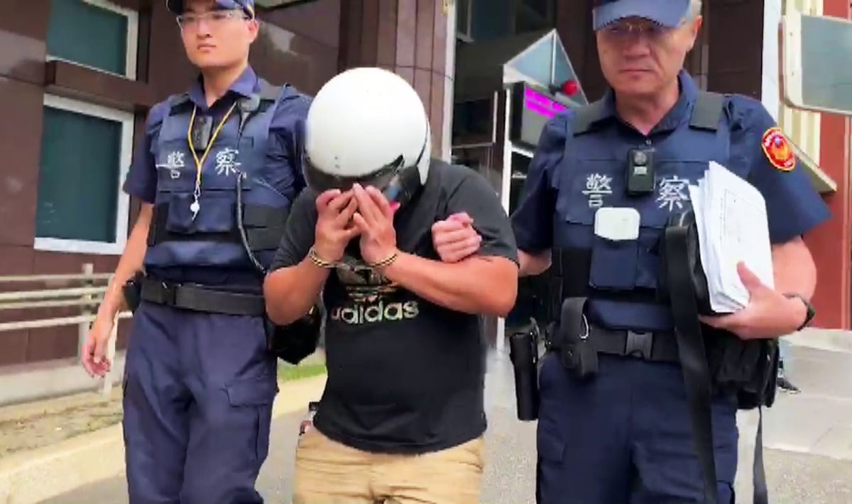 ▲涉嫌持刀闖入營區搶槍的李姓男子，今天酒醒之後才知道自己昨晚闖了大禍。（圖／龍潭分局提供）