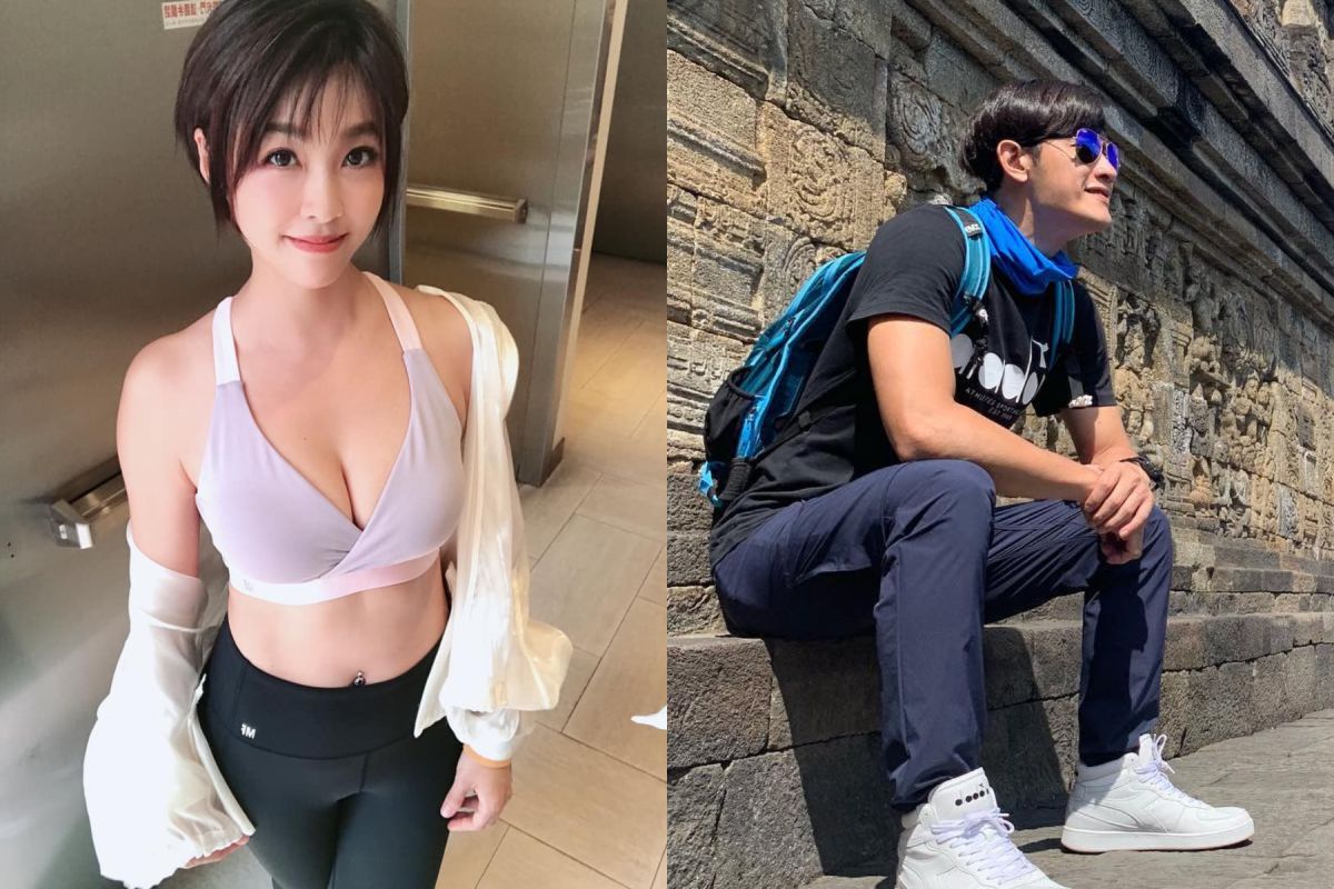 ▲小嫻跟張勛傑一同搭海上拖曳傘。（圖 / 翻攝臉書）