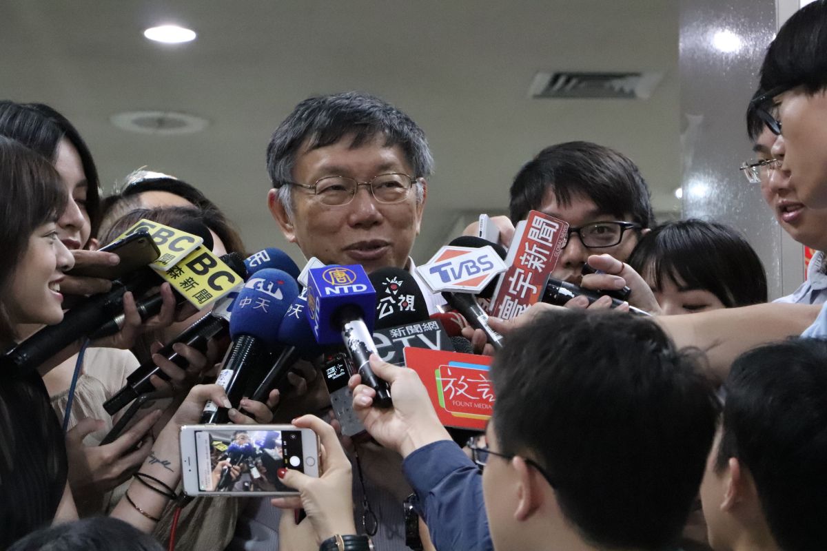 ▲柯文哲說韓國瑜多說多錯，乾脆不要講話。（圖／記者劉育辰攝 2019.08.30）