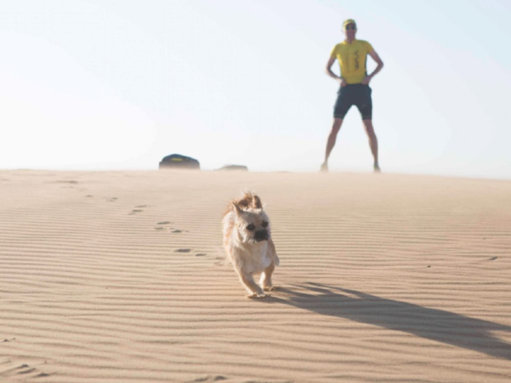 他們第一次相遇的地方不是別的，就是險惡的荒漠戈壁！(圖/Dion Leonard) 
