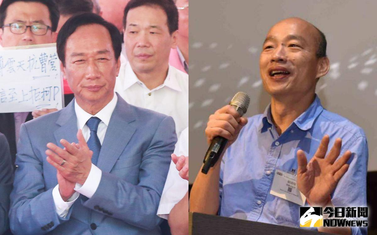 ▲鴻海集團創辦人郭台銘與高雄市長韓國瑜。（圖／NOWnews資料照片）