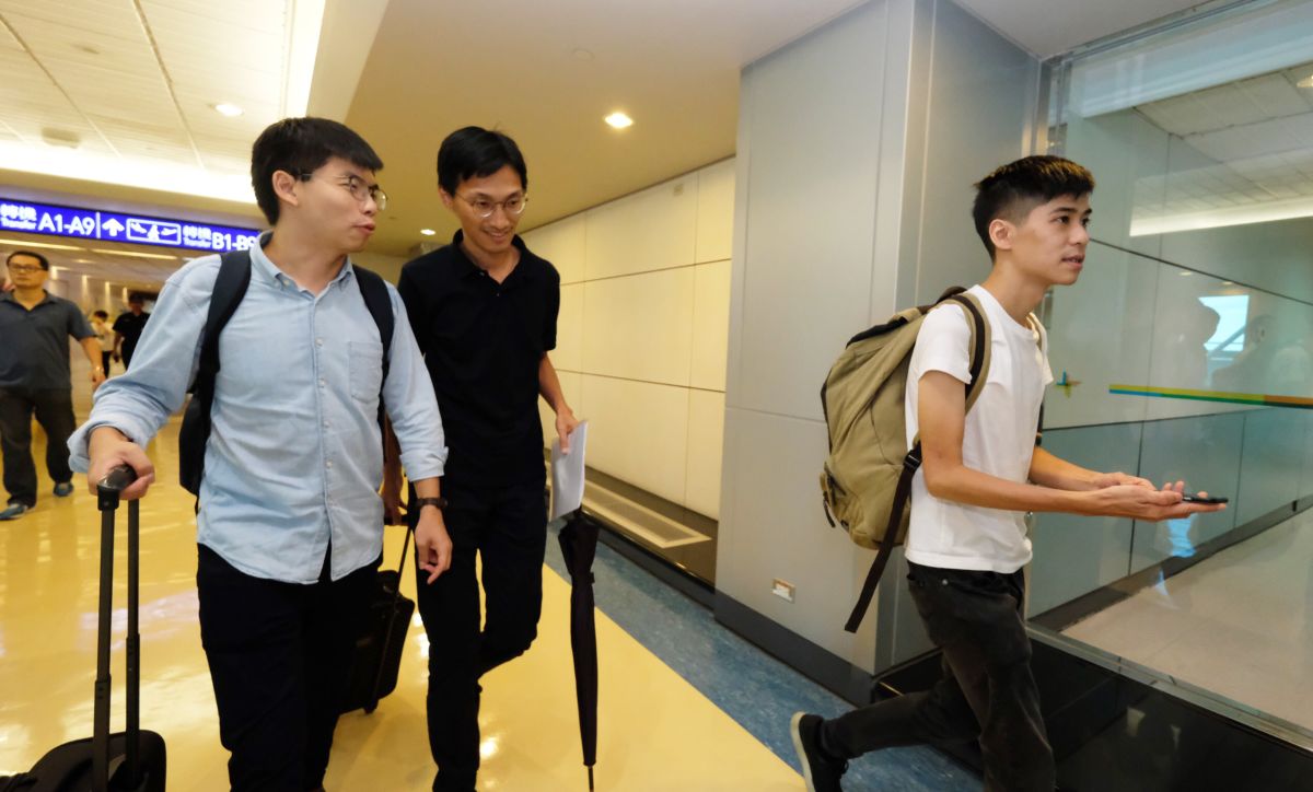 ▲黃之鋒表示希台灣朋友也可以支持香港，香港人心裡希望達到的未來的夢想是今天台灣，明日香港，香港有一天成為一個有民主、有自由的地方。（圖／記者李春台翻攝）