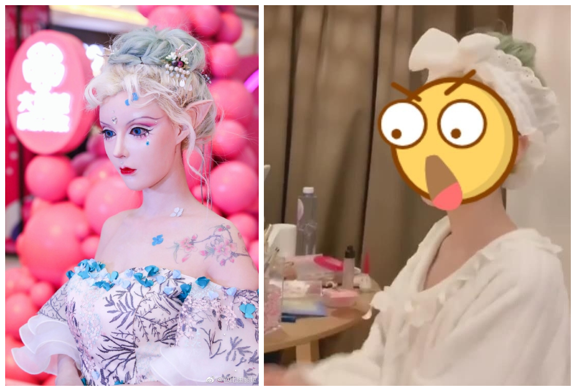 ▲「真人版芭比」迪麗拉素顏模樣公開，網友嚇傻。（圖／翻攝微博）