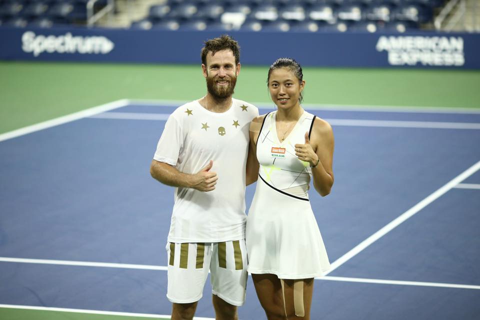 ▲美網頭號種子詹皓晴和紐西蘭搭檔M. Venus（圖／取自詹皓晴臉書）