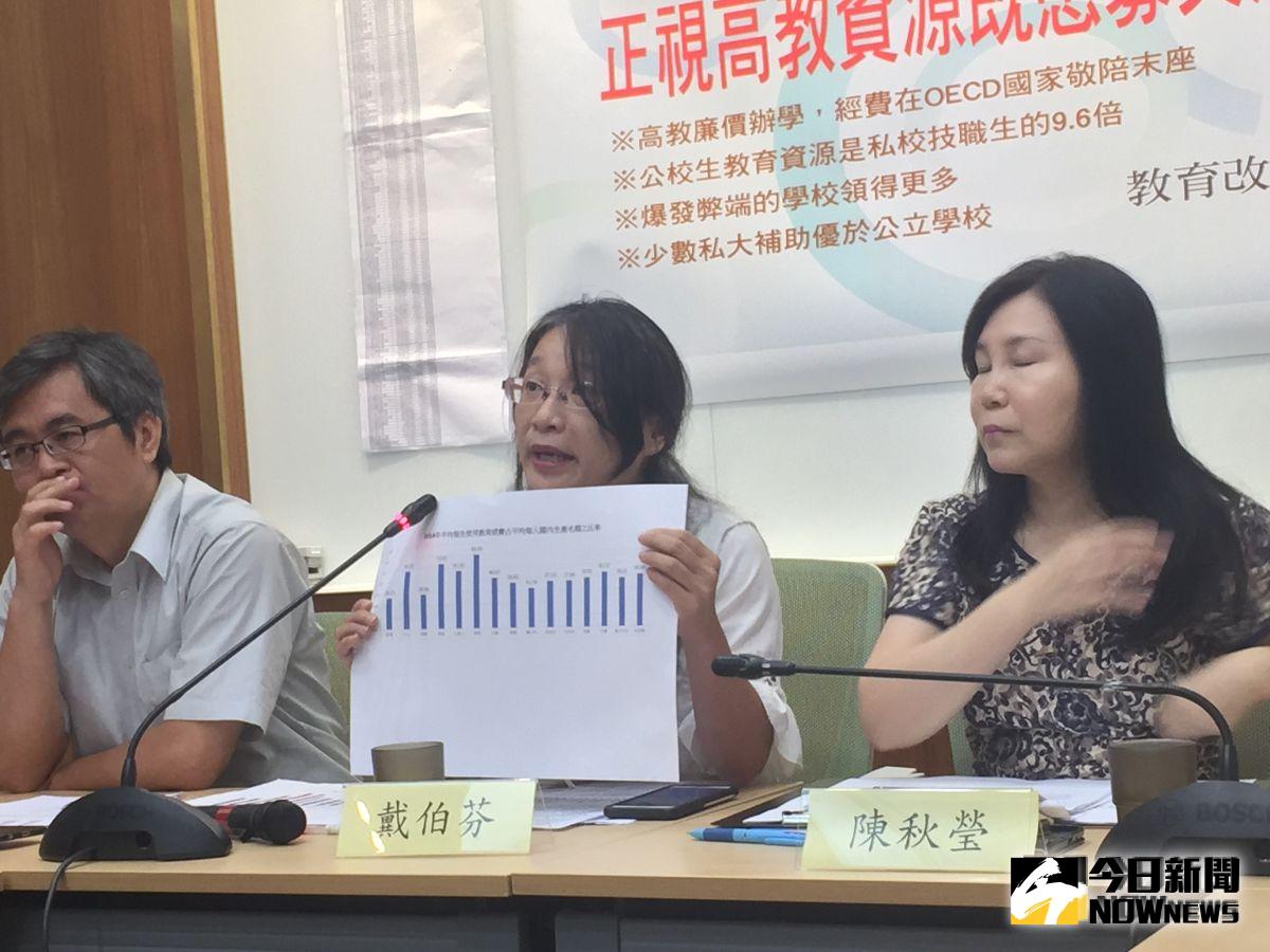 ▲教育改革聯合陣線今（5）日在立法院召開記者會，會中指出台灣高等教育資源短缺又分配不均。（圖／記者黃仁杰攝,2019.09.05）