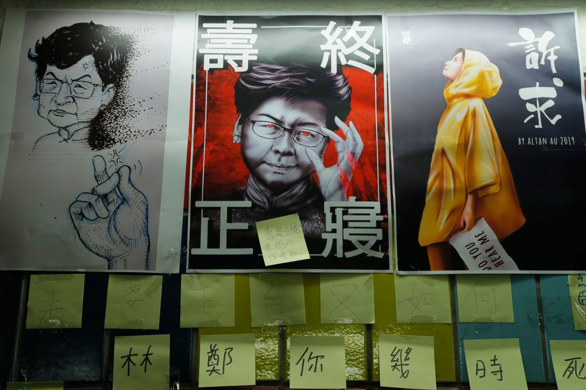 ▲香港特首林鄭月娥撤回《逃犯條例》，被批「太遲、太少、太假」。（圖／美聯社／達志影像）