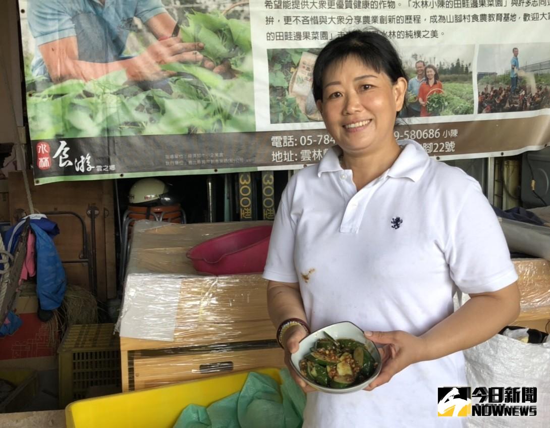 ▲麗美擔任「導覽行銷暨產品製作人員」直呼：「感謝台灣給我機會！」。（圖／記者蘇榮泉攝，2019.09.05）