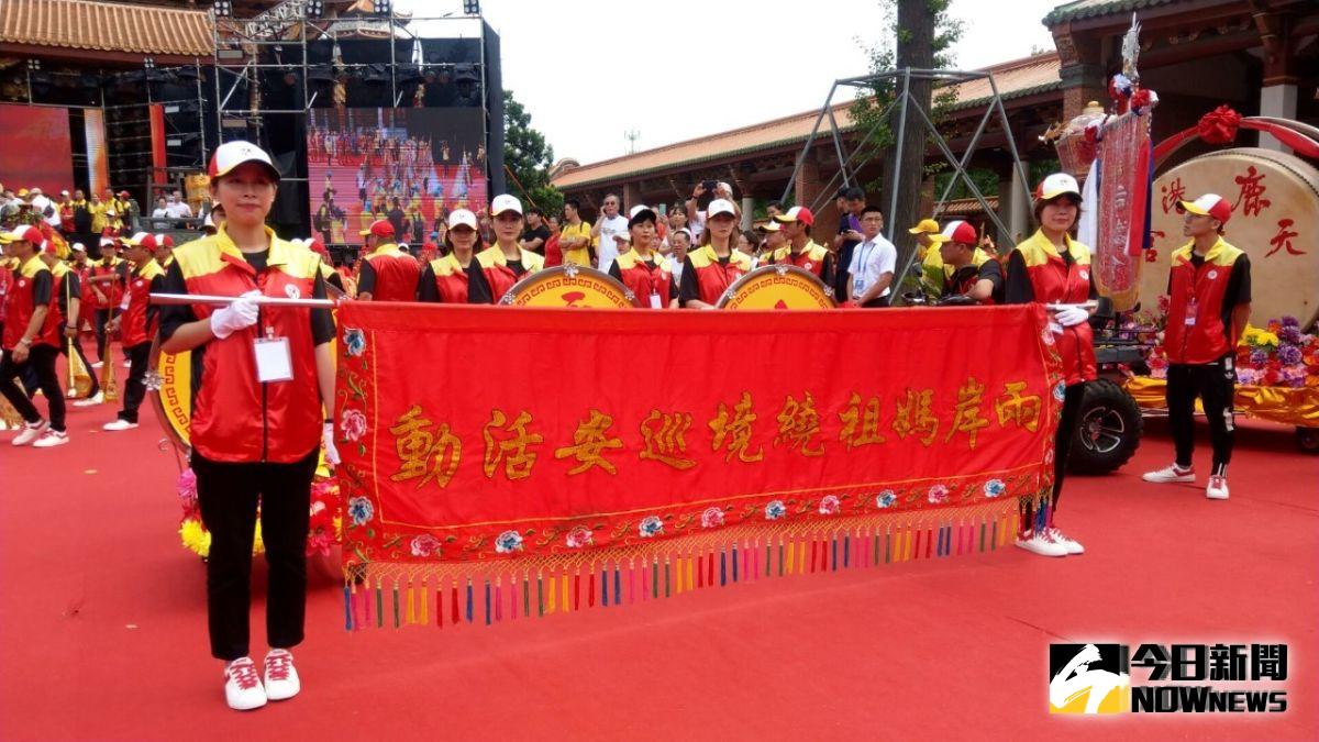 ▲「2019年海峽兩岸媽祖巡安滬、昆活動」，在慧聚天后宮臨時行宮晨拜，並啟動兩岸媽祖巡安昆山儀式暨祭典，莊嚴隆重。（圖／記者陳雅芳翻攝，2019.09.07）