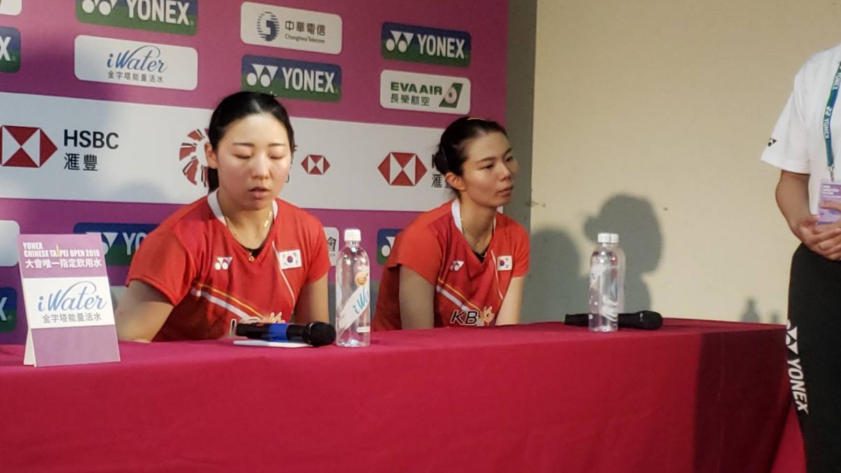 南韓羽球女雙組合孔熙容/金昭映。（圖／黃建霖攝）