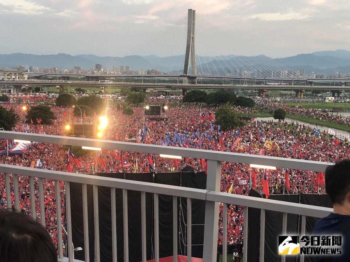 ▲韓國瑜在新北市三重舉辦的首場造勢活動，主辦單位宣稱現場人數突破35萬。（圖／記者丁上程攝, 2019.9.8）