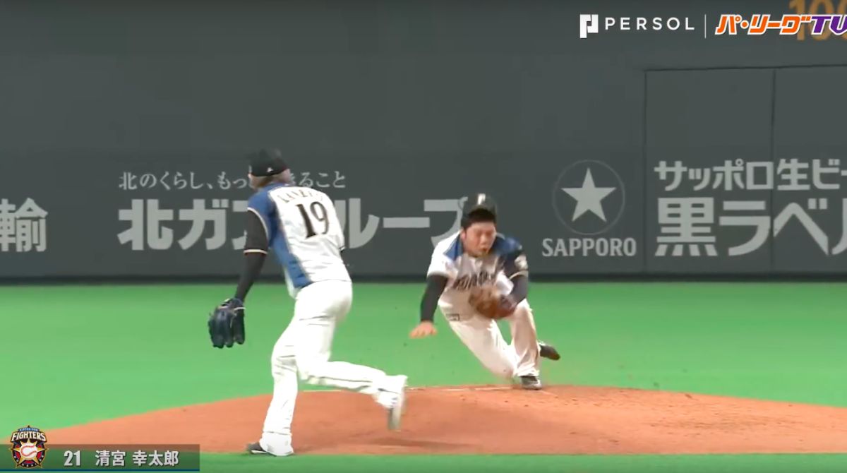 清宮幸太郎跌倒（圖／取自太平洋聯盟TV）