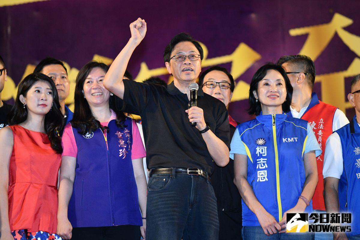 張善政出席國民黨總統候選人造勢晚會。（圖／記者林柏年攝 , 2019.9.9）