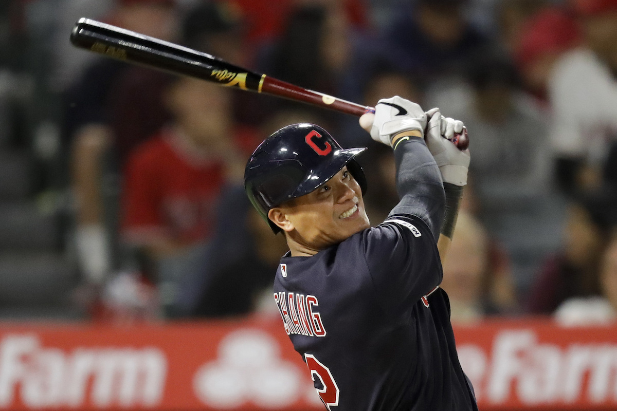 ▲印地安人隊張育成生涯首轟出爐。（圖／美聯社／達志影像）