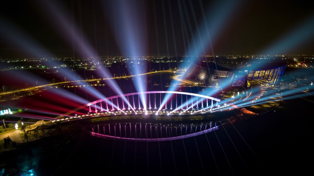 ▲故宮南院的中秋光雕夜，將與皎潔中秋月相輝映。（圖／故宮南院提供）