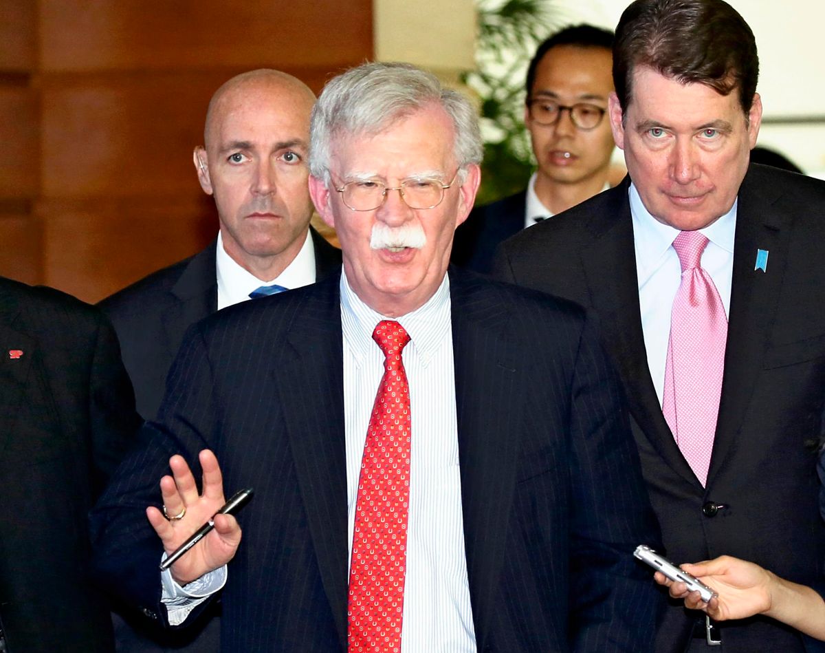 ▲友台立場鮮明的前白宮國安顧問波頓今天說，他曾為遵守規定跑到咖啡廳與台灣官員會面，美方自我設限很荒謬，早該解除了。（圖／美聯社／達志影像）