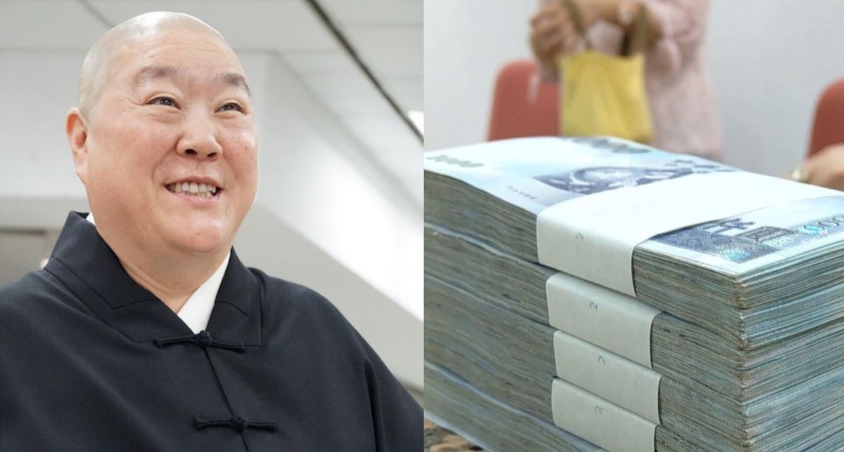 中選會總統登記首日，釋悟善禪師繳交100萬登記參選，是本次大選第一位。 (圖/釋悟善禪師提供)