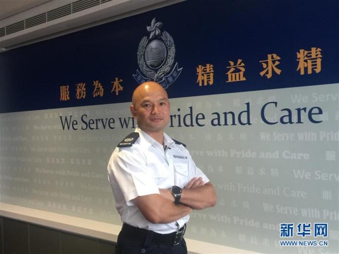 ▲香港警察劉澤基 13 日接受陸媒採訪。（圖／翻攝自新華網）
