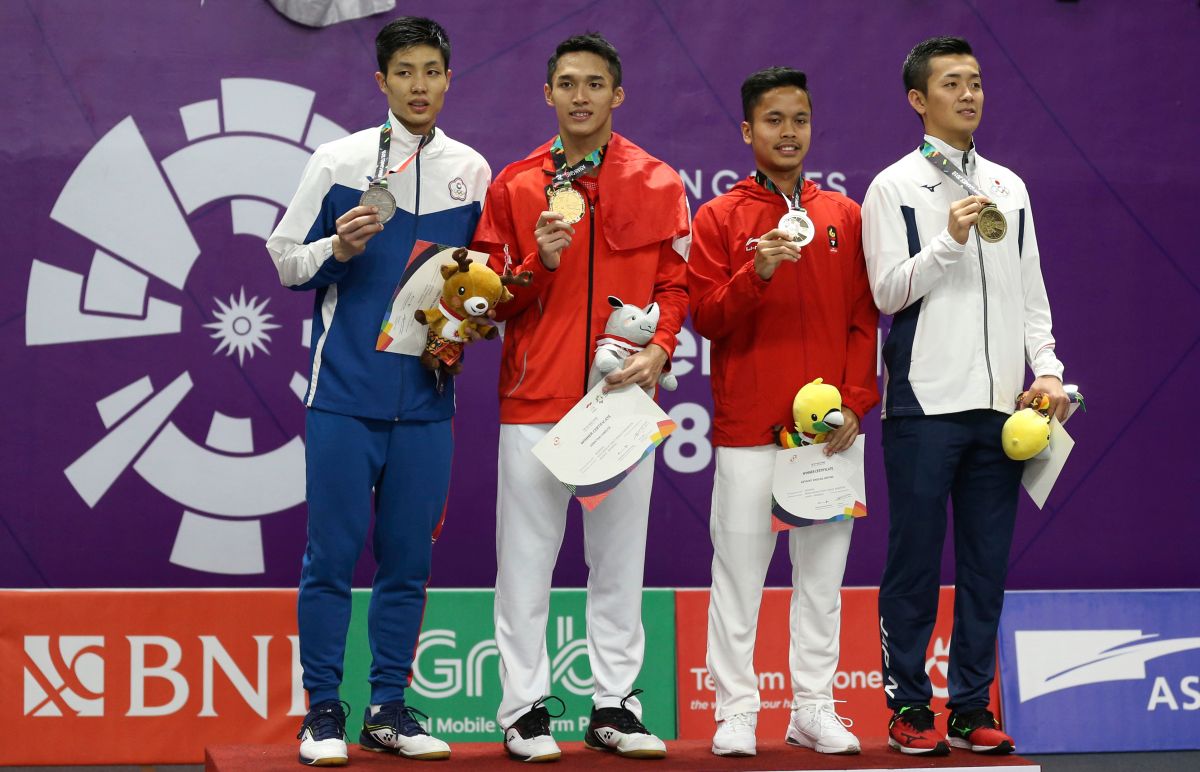 ▲我國一哥周天成(左起)、印尼一哥金廷(Anthony Sinisuka GINTING)、二哥「印尼柯震東」Jonatan CHRISTIE。（圖／美聯社／達志影像）