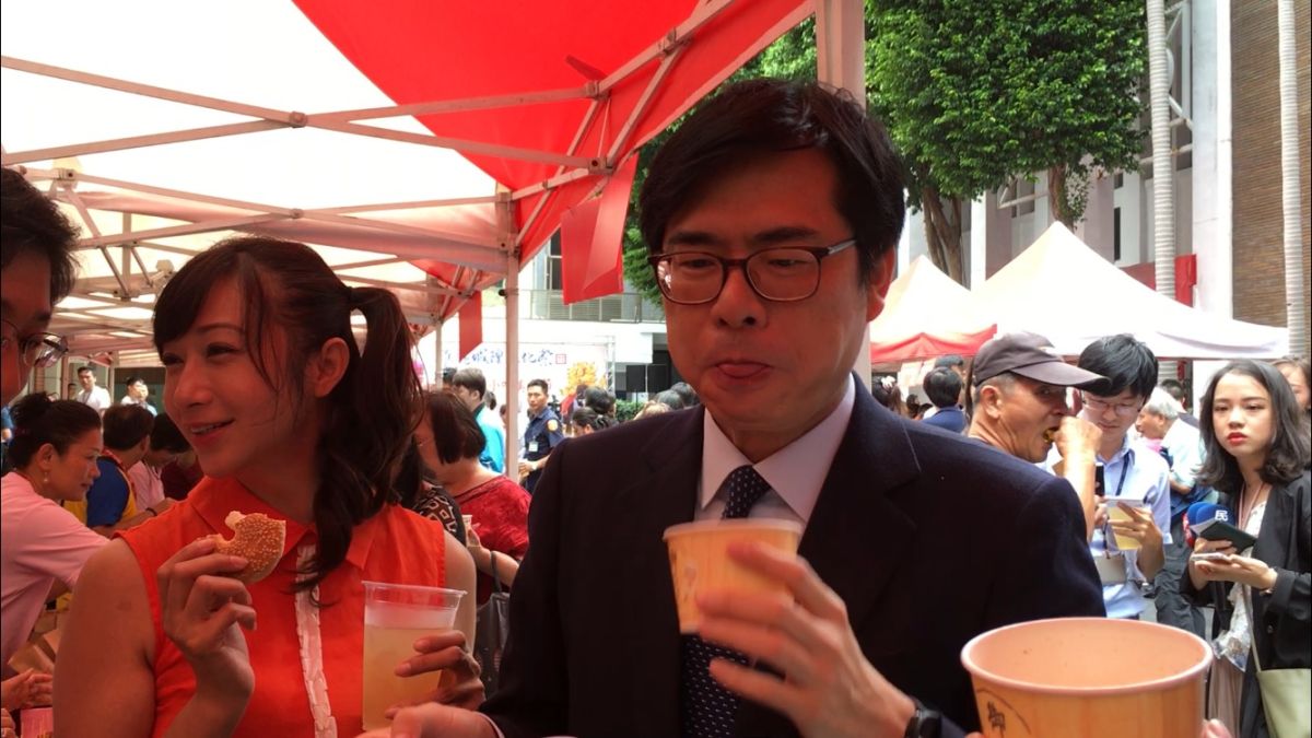 ▲行政院副院長陳其邁出席立法院「雞籠城隍文化季-古早味小吃美食節」活動，大啖基隆美食。（圖／記者劉育辰攝 2019.09.17）