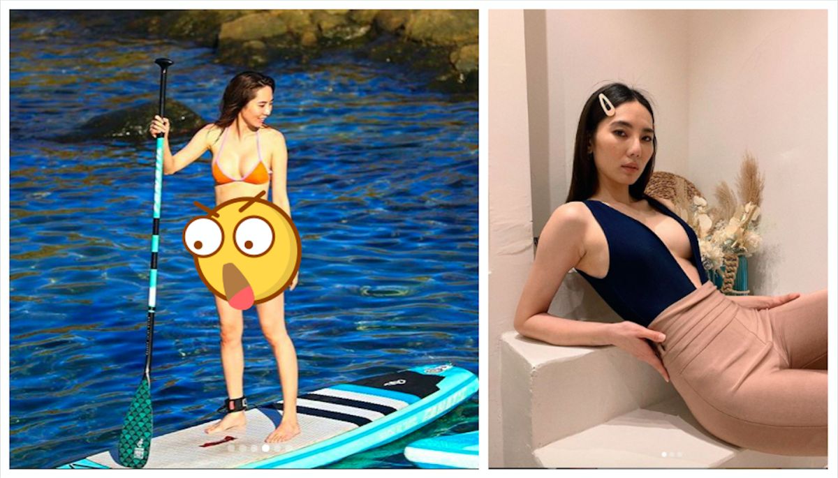 ▲熱狗女友鄭年均的泳褲超透膚，讓妹妹見客。（圖／翻攝IG）