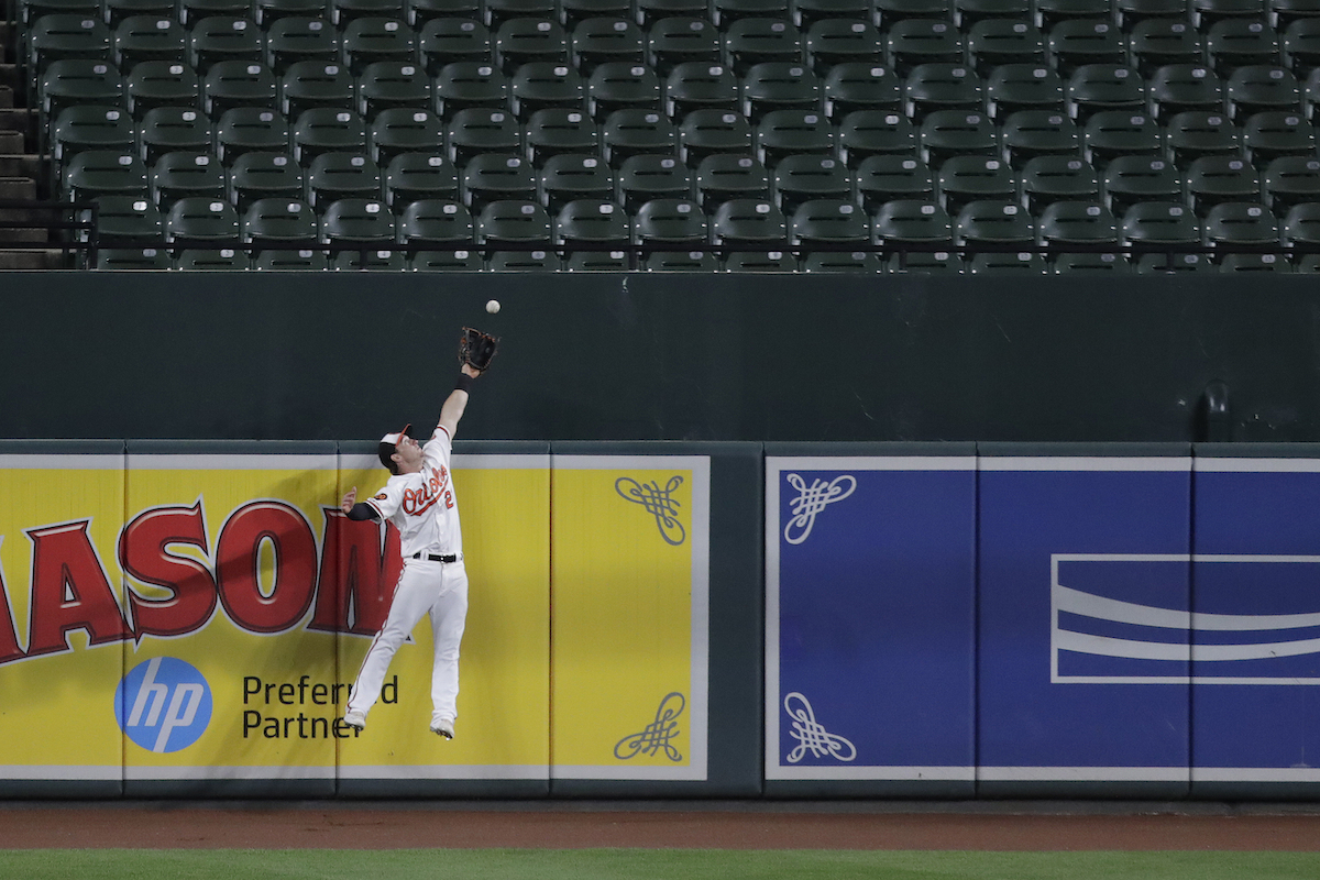 Austin Hays美技接殺（圖／美聯社／達志影像）